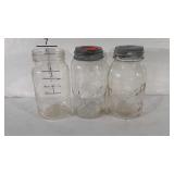 Three Mason jars, includes Presto supreme Mason,