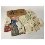 Vintage hankies with drawer bag
