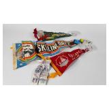 Vintage pennants and bicentennial ribbons, they