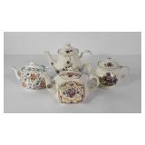 English teapots, two Sadler, one Minton and a