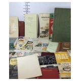 Ephemera, road maps, school records, cards, and