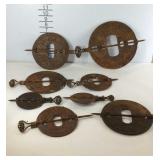 Eight steel spindles dampers all are marked