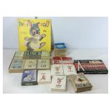 Peter cottontail 78rpm record, playing cards, and