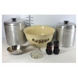 Kitchenware, flour and sugar canisters,