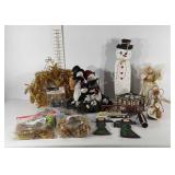 Christmas decor, golden wreath, angel tree