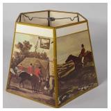 Fox hunt themed lamp shade, in good condition