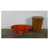 Decorative painted bucket, hamper