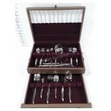 Flatware chest with flatware serviced for eight