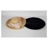 Hats, ladies Nordstrom felt hat and Betmar straw