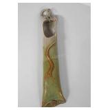 Signed pottery wall pocket, 3x21