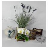 Decor, everlasting lavender, porcelain orchids,