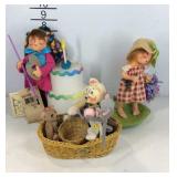 Three annalee dolls, logo kid 1996-97 logo kid