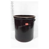 Five gallon stoneware crock, has crack on rim