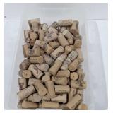 Sterilite storage container full of wine corks,