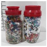 Two jars of beads
