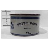 White Post, VA stoneware crock, artist signed and