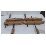 Two Sears Craftsman wooden clamps