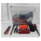 Tools, includes hefty storage tote full of screw