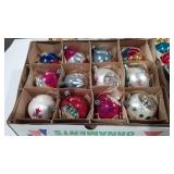 Holiday decor, glass ornaments in boxes