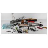 Tools, saw, brushes, flashlights, 12" lavatory