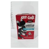 Skil Craft electric binocular microscope in case,