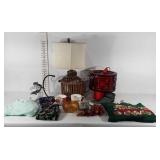 Miscellaneous housewares, lamps, sweaters, mugs,