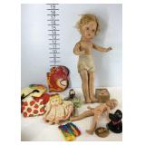 Older dolls with clothing and accessories