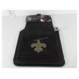 Vinyl car floor mats with NFL football team logo,