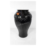 Anchor Hocking black glass vase, 16" tall