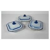 Three Klafrestrom cast iron enameled baking