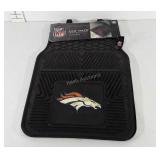 Vinyl car floor mats with NFL football team logo,
