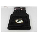 Vinyl car floor mats with NFL football team logo,