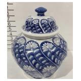 Ceramic ginger jar with wooden stand