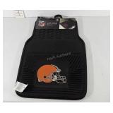 Vinyl car floor mats with NFL football team logo,