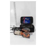Tools, ridgid palm sander with case and sander