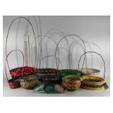 Easter baskets, mostly long handled baskets,