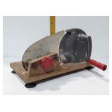 Vintage meat slicer with red handle