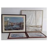 Wall art group, four pieces total, includes geese