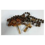 Two oversized rosaries,  wood