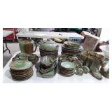 60 plus pieces of Frankoma China. Water pitcher,