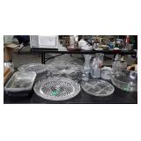 20 plus pieces of clear glassware: bowls,