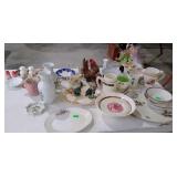 Assorted glassware, salt and pepper shakers,