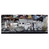 Clear and plastic glassware group: stem glasses,