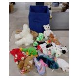 Blue organizer with TY beanie babies