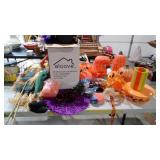 Halloween decor, plastic pumpkins, laughing