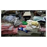 Group of textiles, includes quilts, afghans,