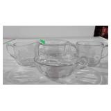 Glassware, five pieces of etched glassware,