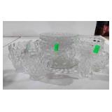Fostoria glassware group, includes plates, cups,