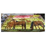 6 foot wall tapestry with horses