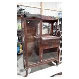 Antique Oak Side by Side,Bookcase Desk, note the